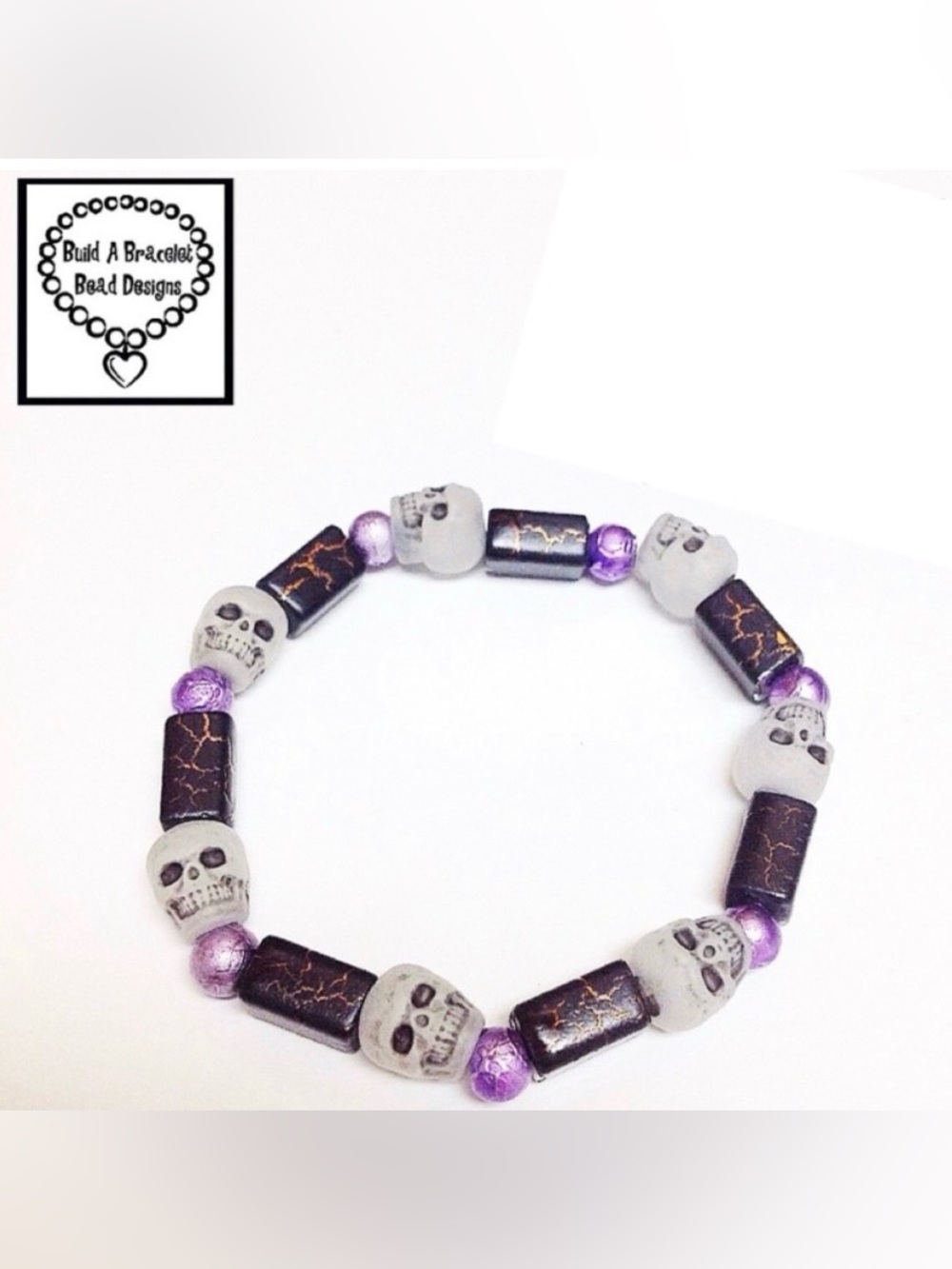 Handmade Unisex Spooky Skeleton Stretch Bracelet